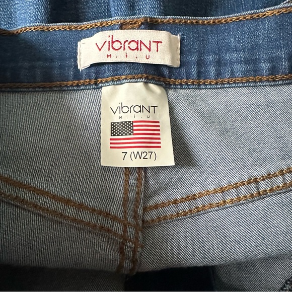 NWT ALTERED Vibrant MIU High Waisted Distressed Flare Bell Jeans sz 7/27 - Picture 7 of 7